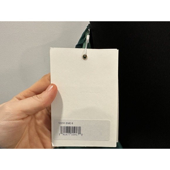 Mac Duggal 12231 One Shoulder Beaded Cuff Dress Emerald Green Size 6 NWOT - Picture 8 of 8